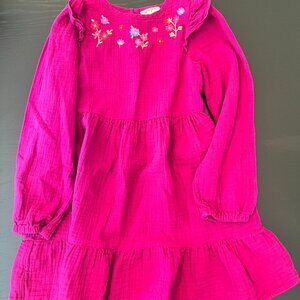 NWOT Cat & Jack Girls Dress – Size S (6/7) – Magenta with Embroidery